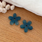 Fleurs "Maria" acétate-Boucles d'oreilles-instants-plaisirs-Bleu canard-Instants Plaisirs | Bijoux