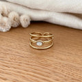 "Aria" steel mother-of-pearl ring-Rings-Instants Plaisirs • Jewelry-Instants Plaisirs | Jewelry