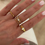 "Aria" steel mother-of-pearl ring-Rings-Instants Plaisirs • Jewelry-Instants Plaisirs | Jewelry