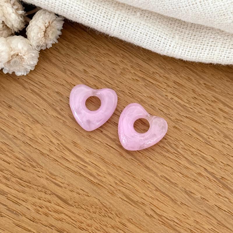 Coeur "Lovo" acétate-Boucles d'oreilles-instants-plaisirs-Rose-Instants Plaisirs | Bijoux