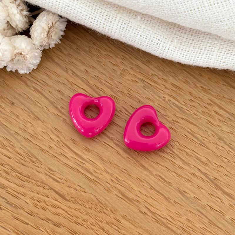 Coeur "Lovo" acétate-Boucles d'oreilles-instants-plaisirs-Fuchsia-Instants Plaisirs | Bijoux