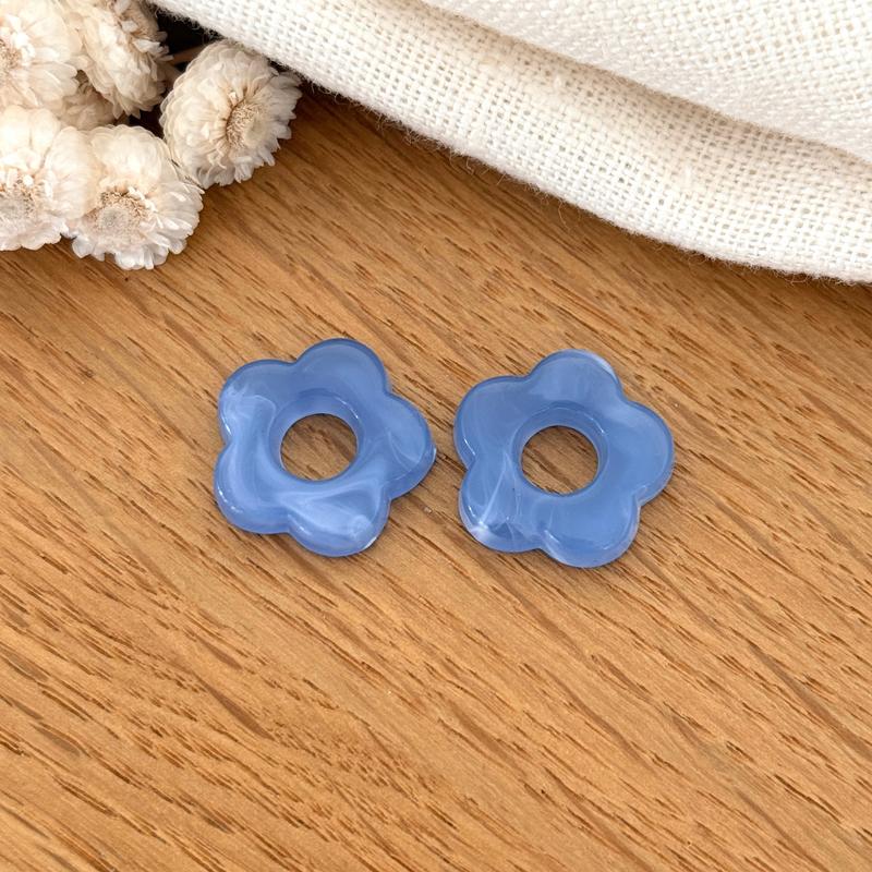 “Flora” acetate flowers-Earrings-instants-plaisirs-Jean Blue-Instants Plaisirs | Jewelry