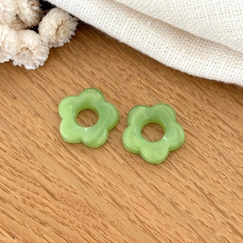 “Flora” acetate flowers-Earrings-instants-plaisirs-Apple green-Instants Plaisirs | Jewelry