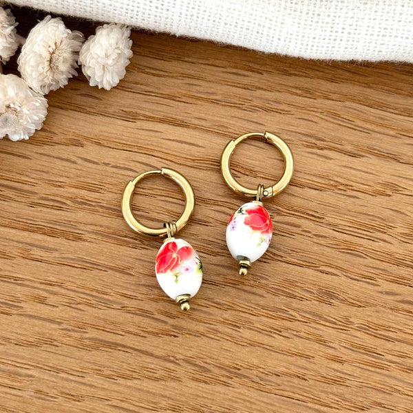 Créoles "Blossom" acier-Boucles d'oreilles-instants-plaisirs-Instants Plaisirs | Bijoux