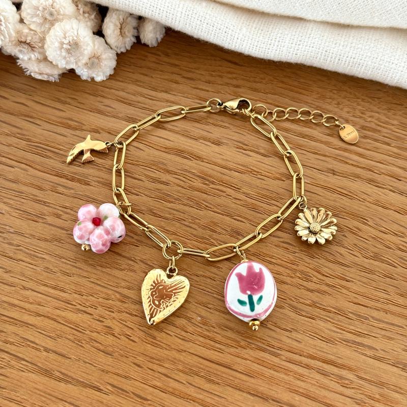 “Valentina” steel bracelet-Bracelet-Instants Plaisirs | Jewelry-Instant Pleasures | Jewelry