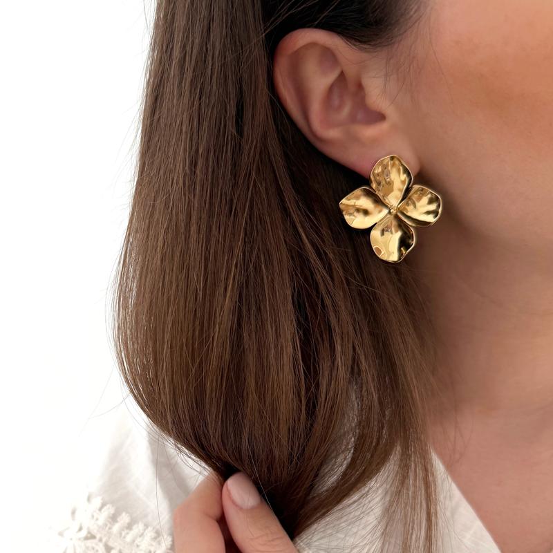 “Flore” steel earrings-Instants-Plaisirs-Instants Plaisirs earrings | Jewelry