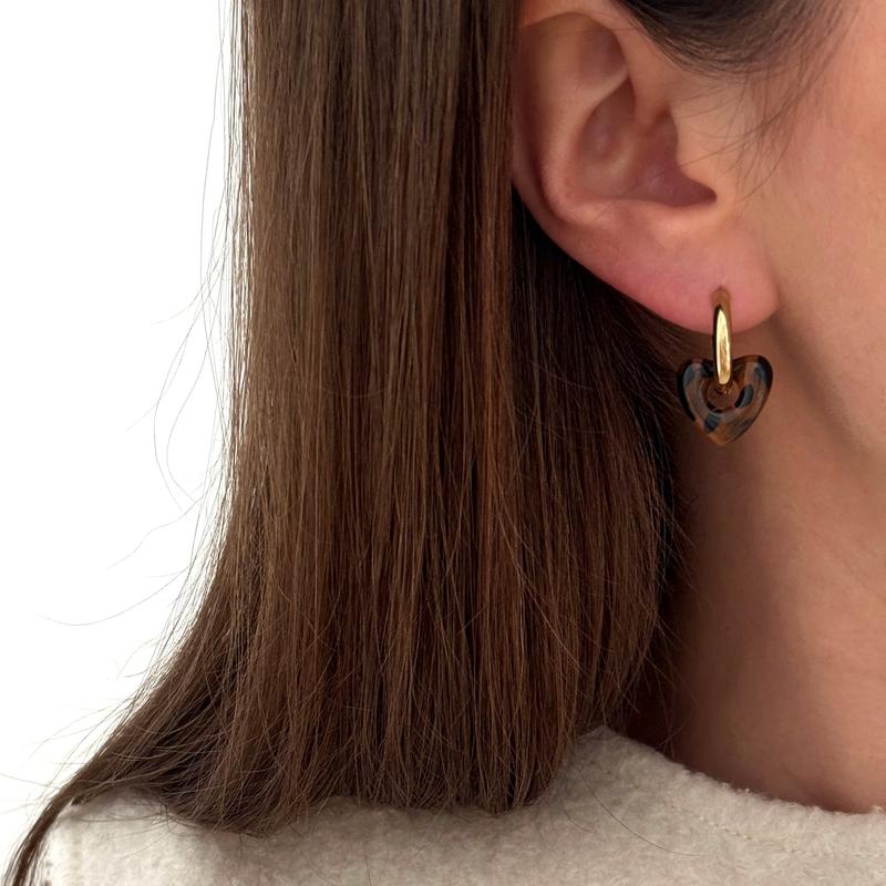 Coeur "Lovo" acétate-Boucles d'oreilles-instants-plaisirs-Nude-Instants Plaisirs | Bijoux