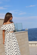 Flavy Skirt - White Polka