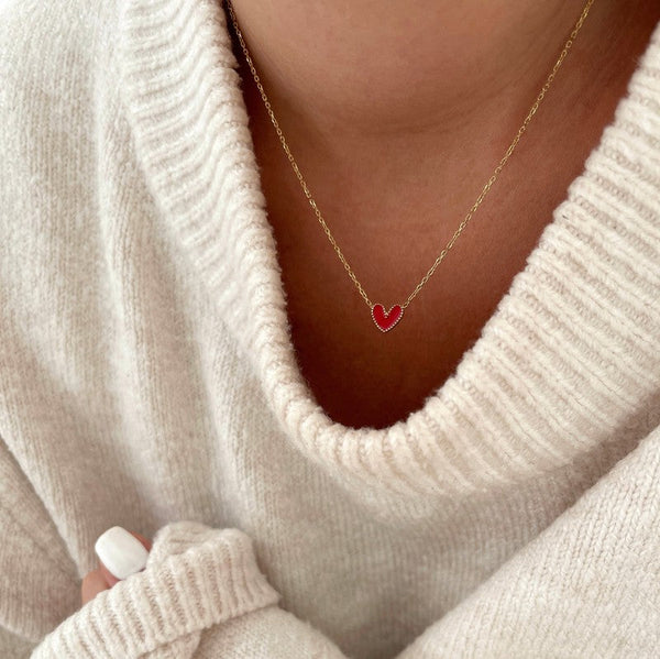Steel red “Louka” necklace-Necklaces-Instants Plaisirs • Jewelry-Instants Plaisirs | Jewelry