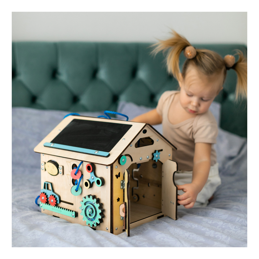 Busy Board Wooden Educational Playhouse – Mini
