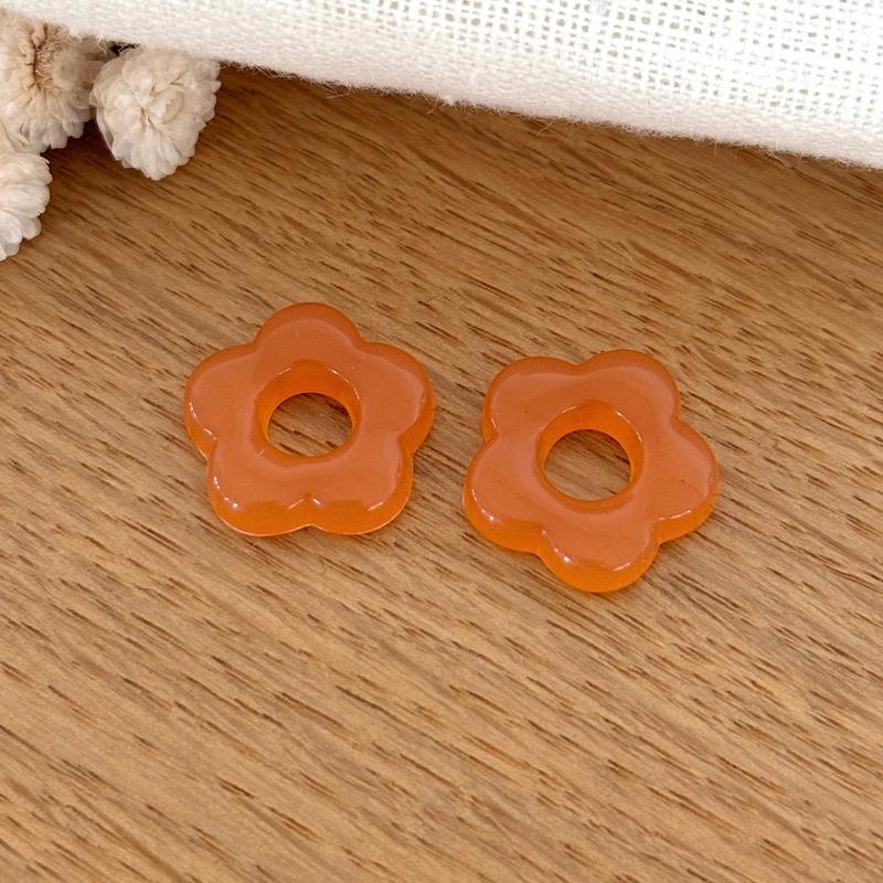“Flora” acetate flowers-Earrings-instants-plaisirs-Orange-Instants Plaisirs | Jewelry