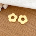 “Flora” acetate flowers-Earrings-instants-plaisirs-Matte yellow-Instants Plaisirs | Jewelry