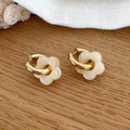 Pendientes aro “Flora” acero beige-Pendientes-instants-plaisirs-Instants Plaisirs | Joyas
