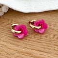 Pendientes aros de acero fucsia "Flora"-Pendientes-instants-plaisirs-Instants Plaisirs | Joyas