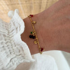 Bracelet "Cerise" bordeaux acier-Bracelet-Instants Plaisirs | Bijoux-Instants Plaisirs | Bijoux