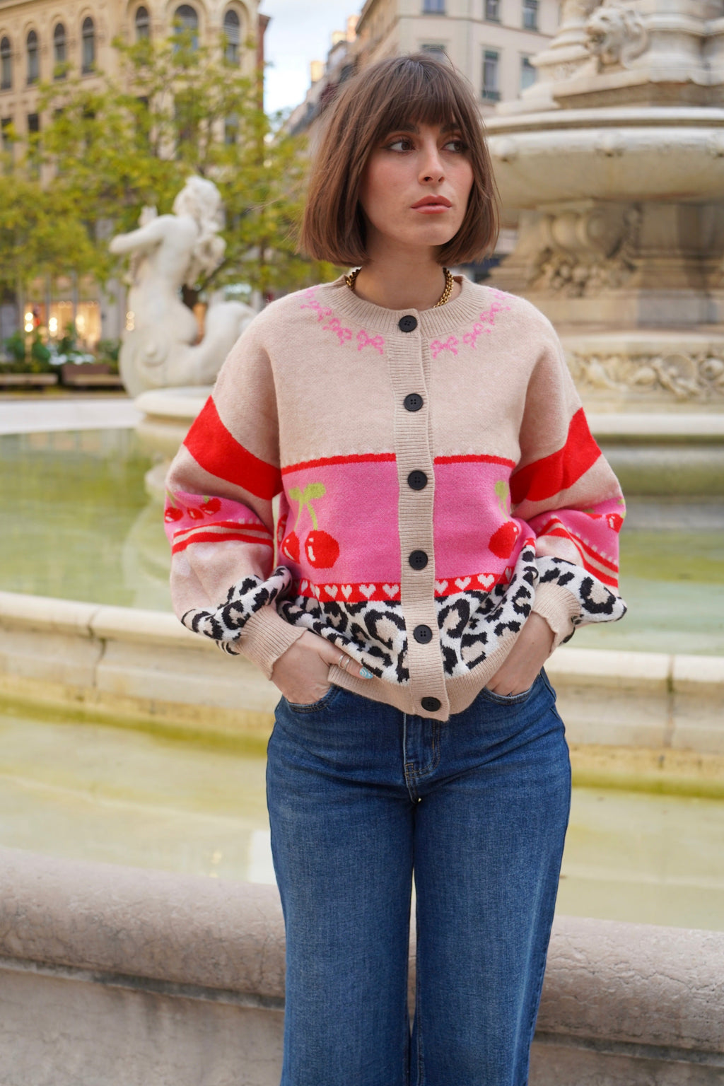 Gilet Cherry On The Cake Beige