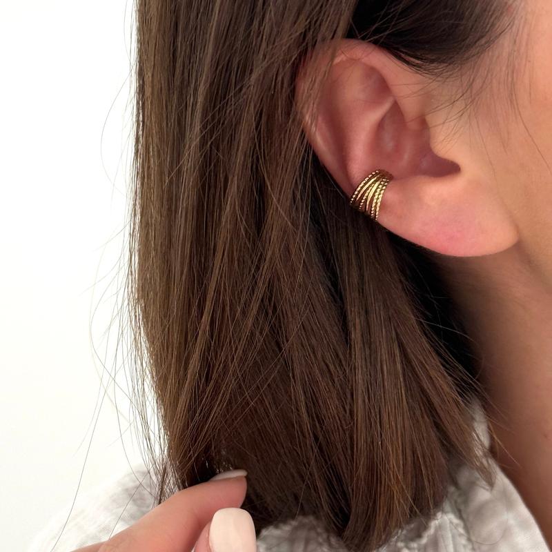 “Olivia” steel ear ring-Earrings-Instants Plaisirs • Jewelry-Instants Plaisirs | Jewelry