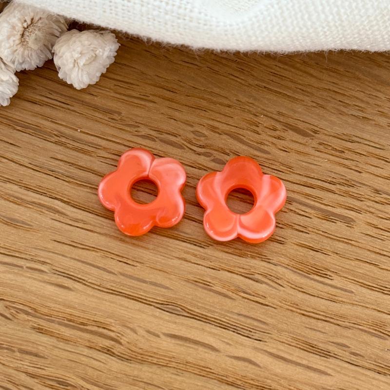Fleurs "Mini Flora" acétate-Boucles d'oreilles-instants-plaisirs-Orange fluo-Instants Plaisirs | Bijoux