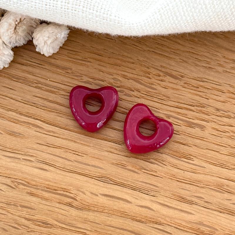 Coeur "Lovo" acétate-Boucles d'oreilles-instants-plaisirs-Cerise-Instants Plaisirs | Bijoux
