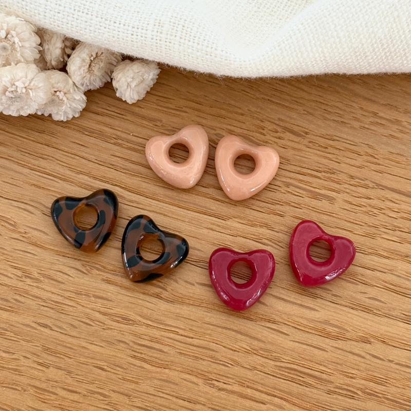 Coeur "Lovo" acétate-Boucles d'oreilles-instants-plaisirs-Nude-Instants Plaisirs | Bijoux