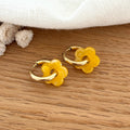 Pendientes Aros “Mini Flora” Acero Amarillo
