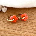 Créoles "Mini Flora" Orange Fluo Acier