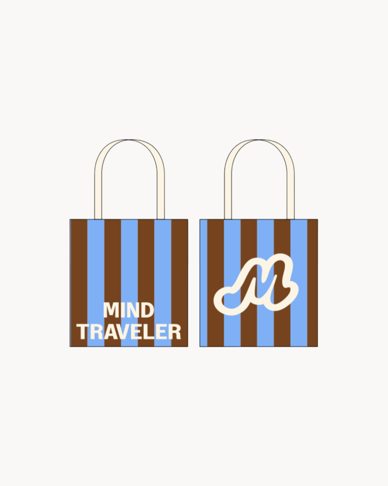 Tote bag Mind Traveler Bleu y Marron