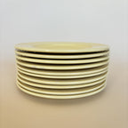 Lote De 9 Platos De Postre Amarillos Vintage