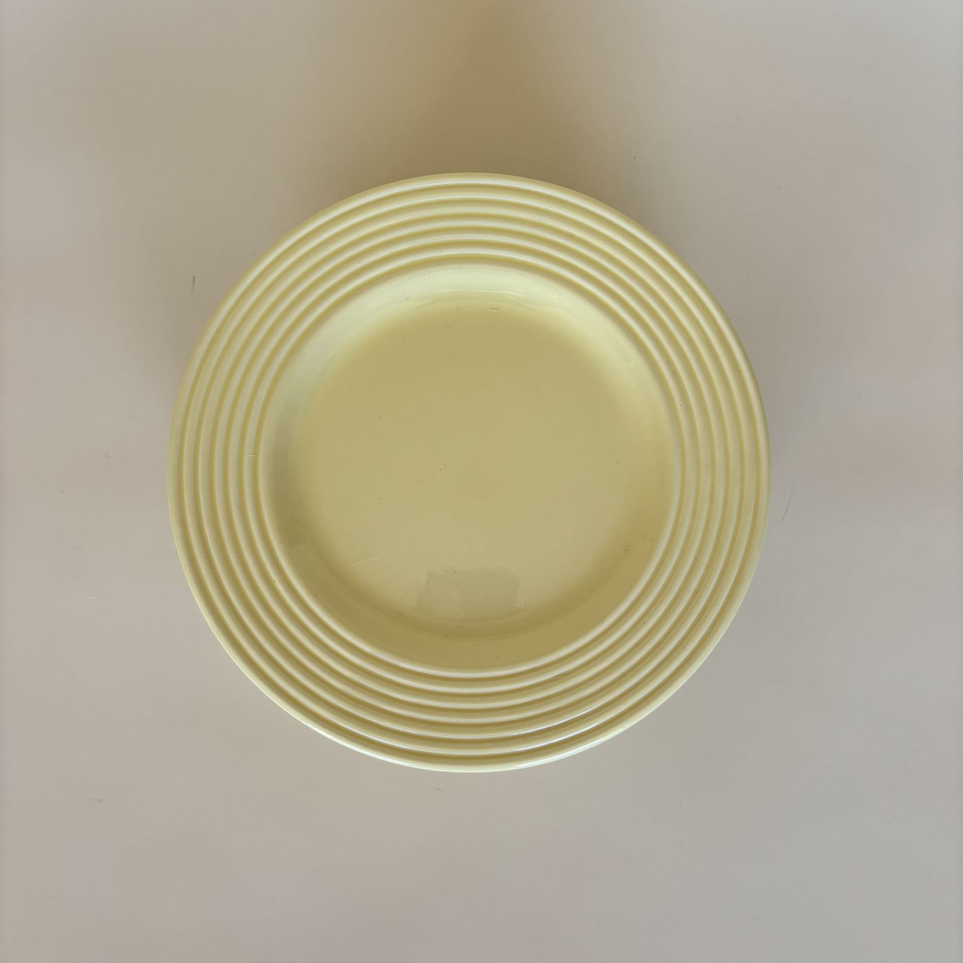 Lote De 9 Platos De Postre Amarillos Vintage