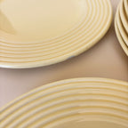 Lote De 9 Platos De Postre Amarillos Vintage