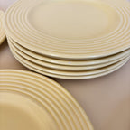 Lote De 9 Platos De Postre Amarillos Vintage