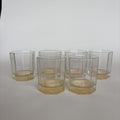 Juego de 6 vasos facetados amarillos