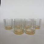 Juego de 6 vasos facetados amarillos