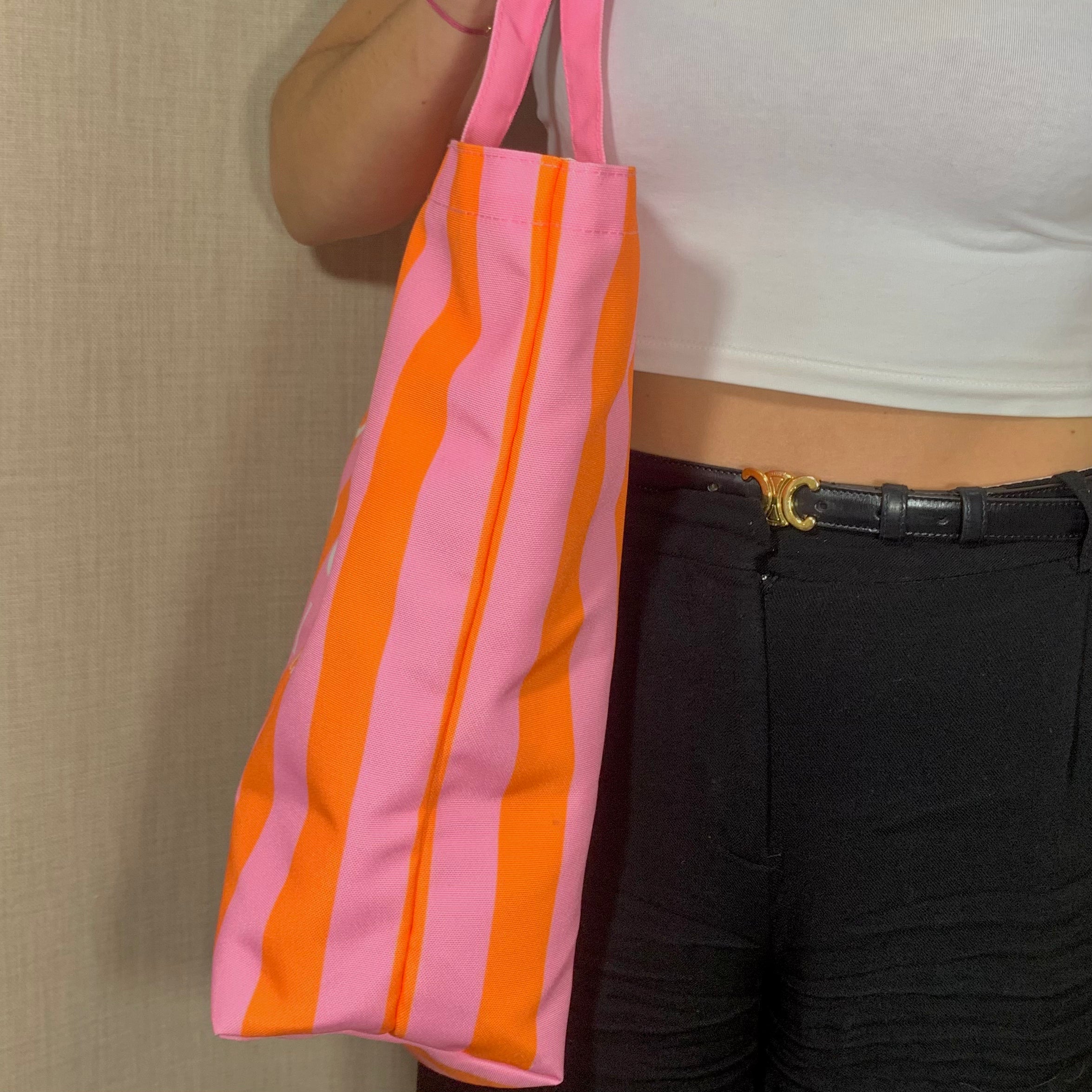 Inside Striped Tote Bag