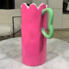 Juliette Ceramic Vase – Deep Pink, Wavy Shape