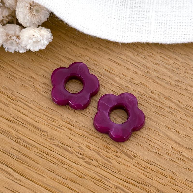 Flowers "Flora" acetate-Earrings-instants-plaisirs-Prune-Instants Plaisirs | Jewelry