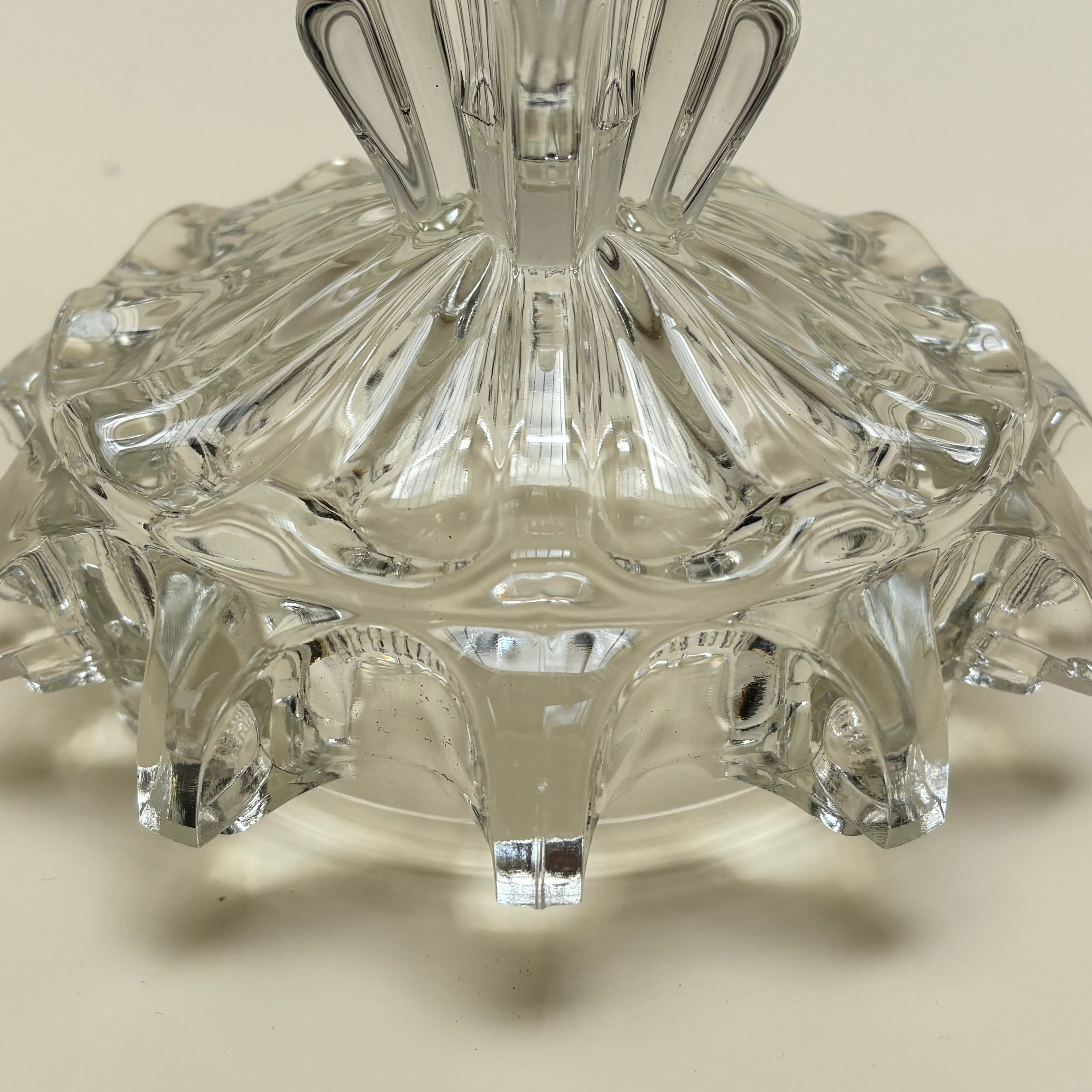 Bougeoir En Verre Vintage