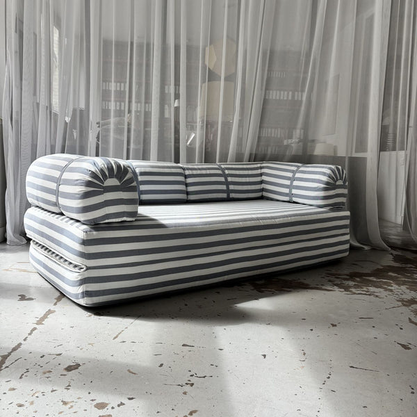 Blue Striped Sofa