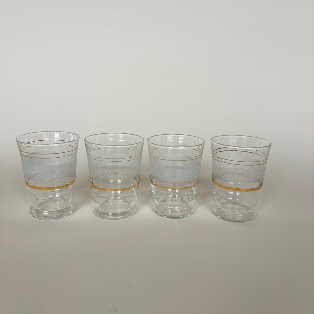 Lote De 4 Vasos Ribete Dorado