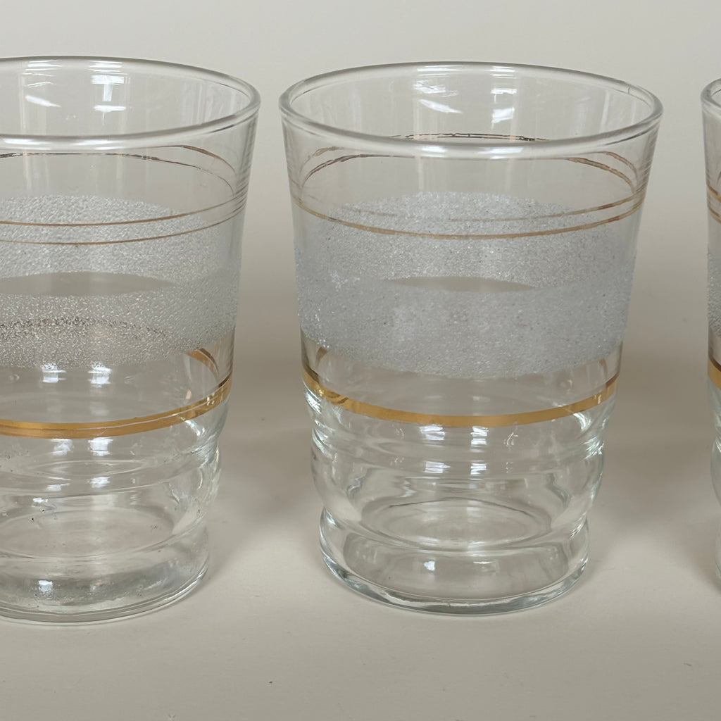 Lote De 4 Vasos Ribete Dorado