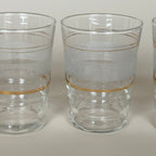 Lote De 4 Vasos Ribete Dorado