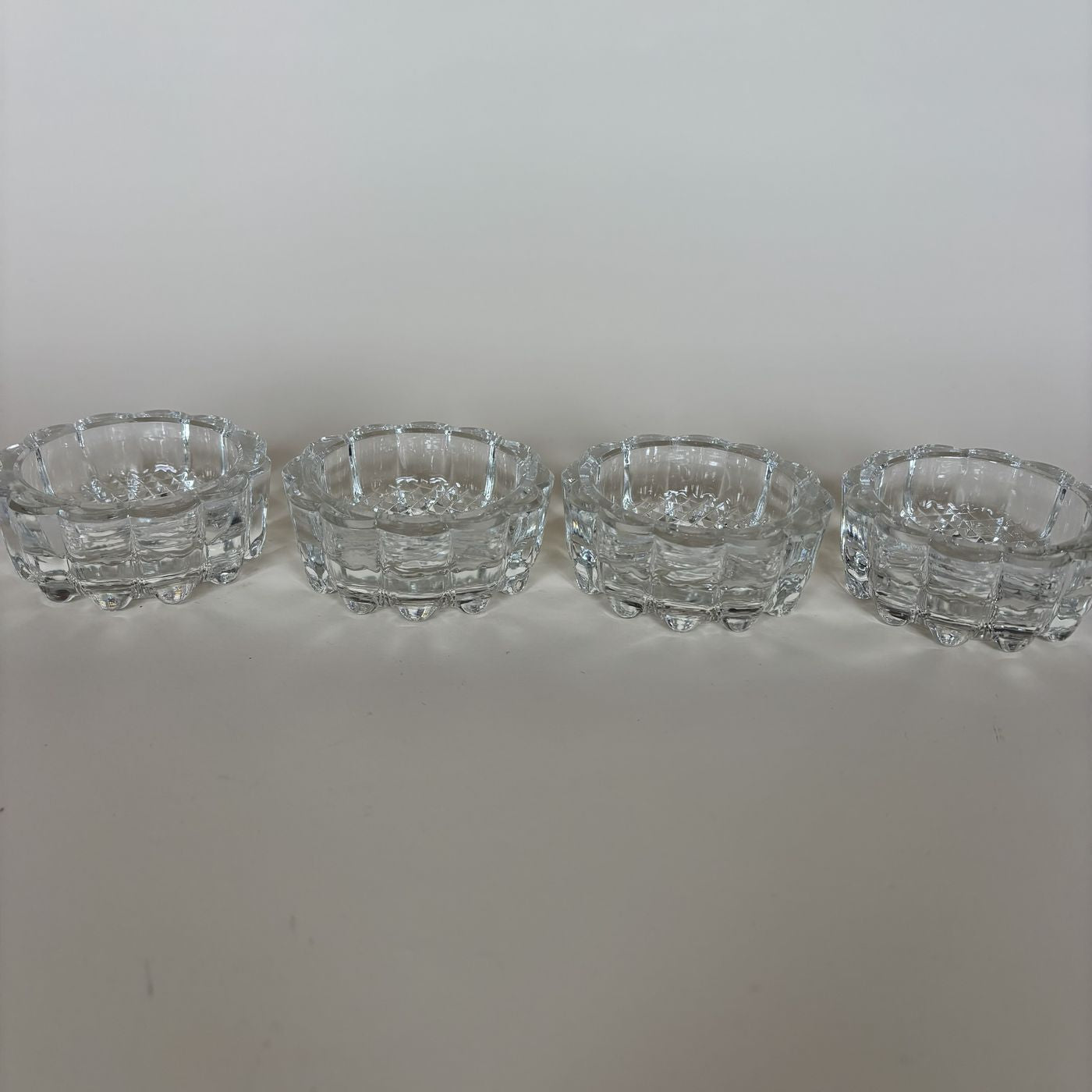 Juego de 4 portavelas de cristal