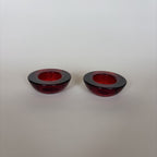 Bougeoirs En Verre Rouge