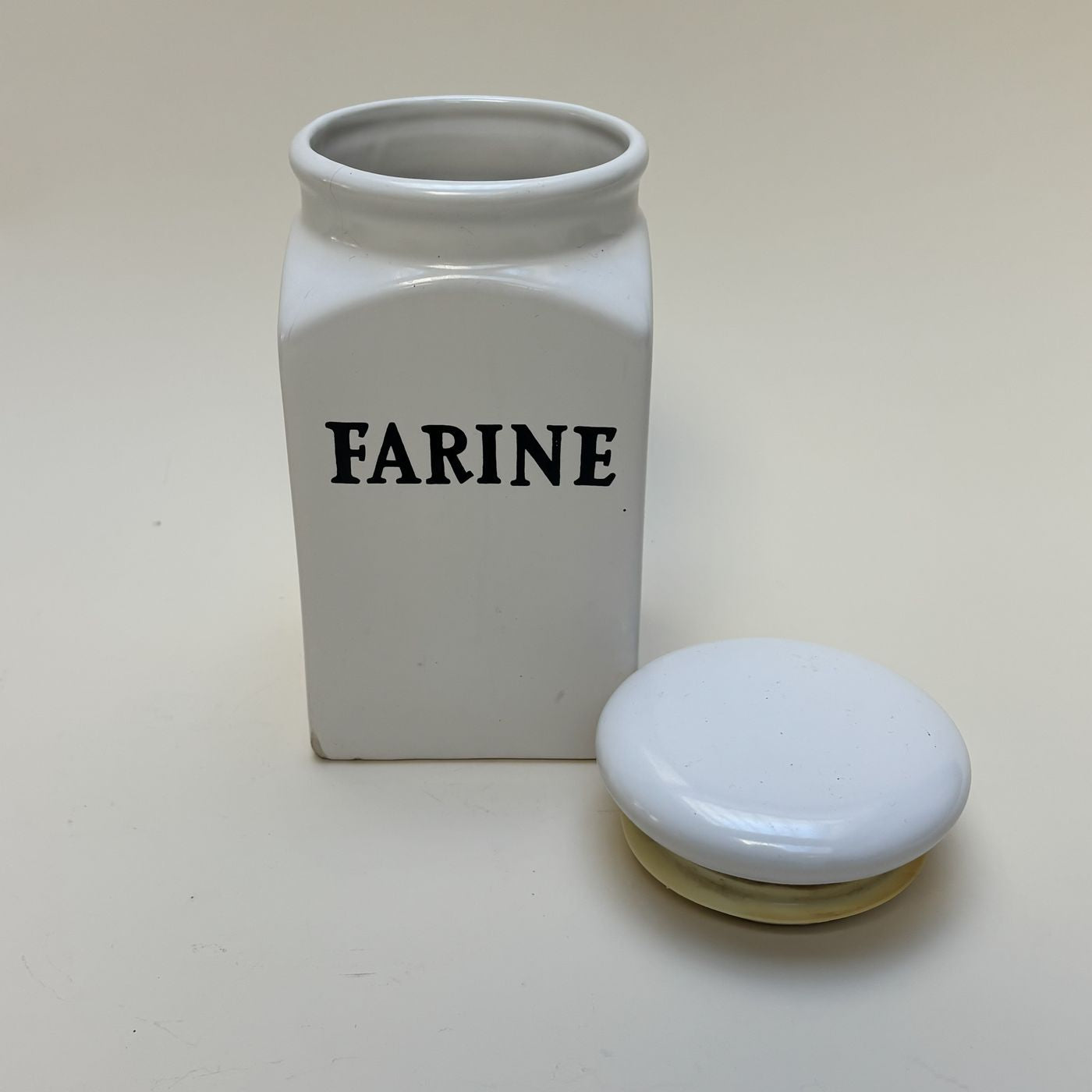 Pot À Farine En Céramique Blanche