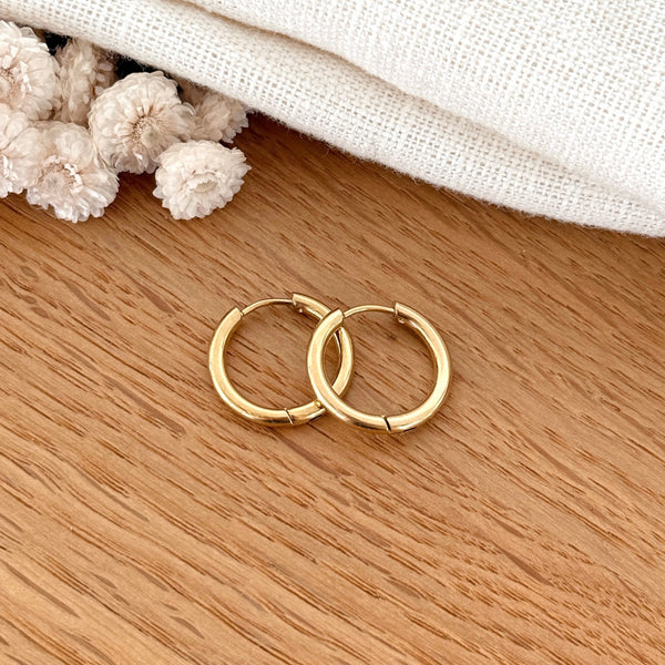 Pendientes Aros “Mini Filo” Acero Dorado