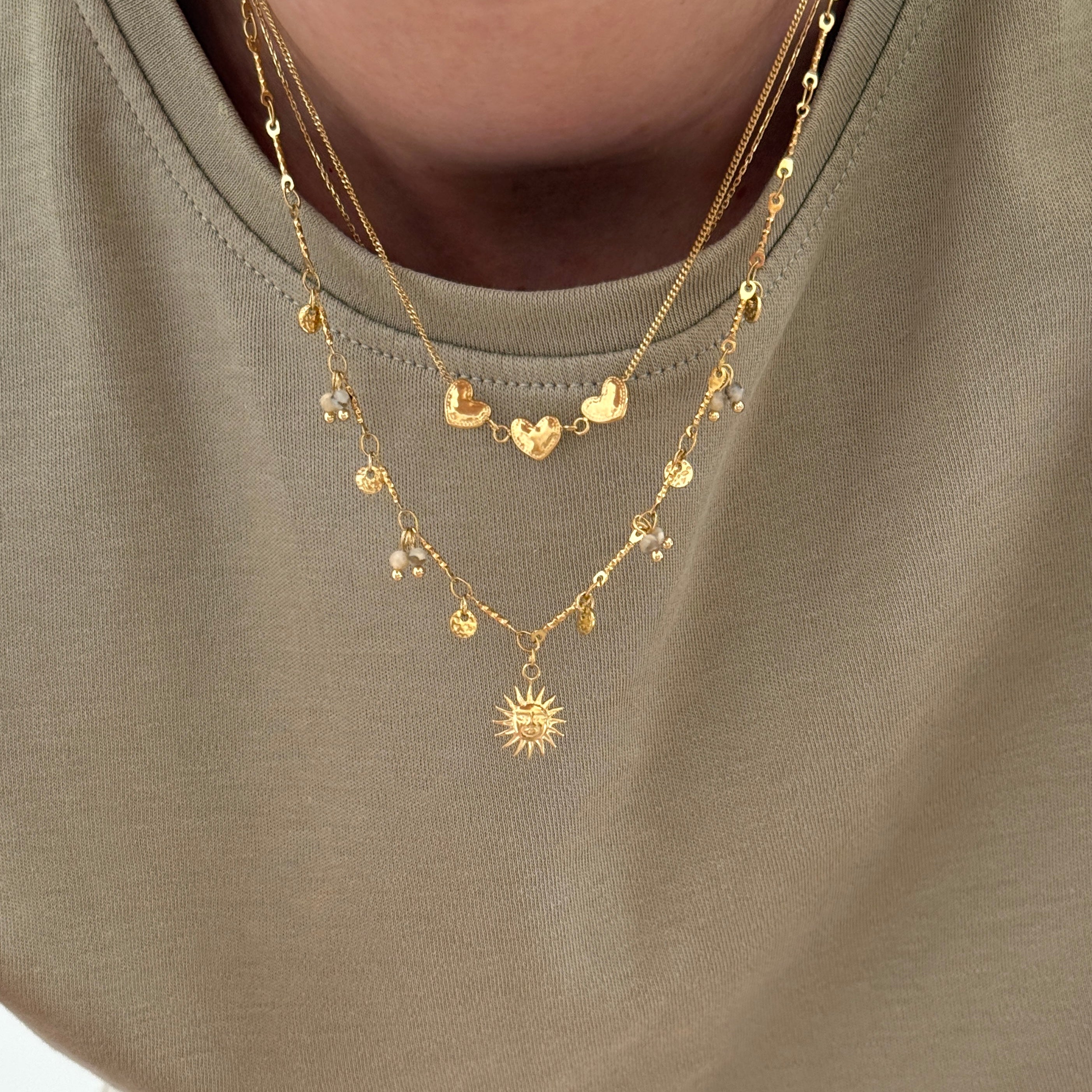 “Sun” steel jasper necklace