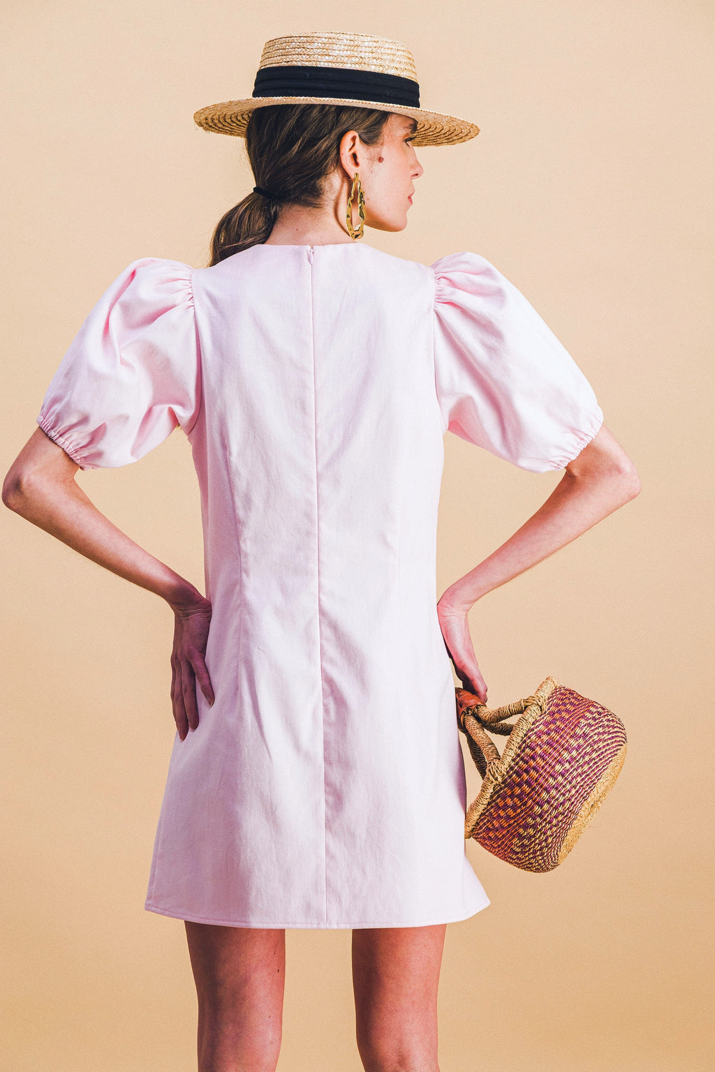 Vestido capuchino rosa pálido