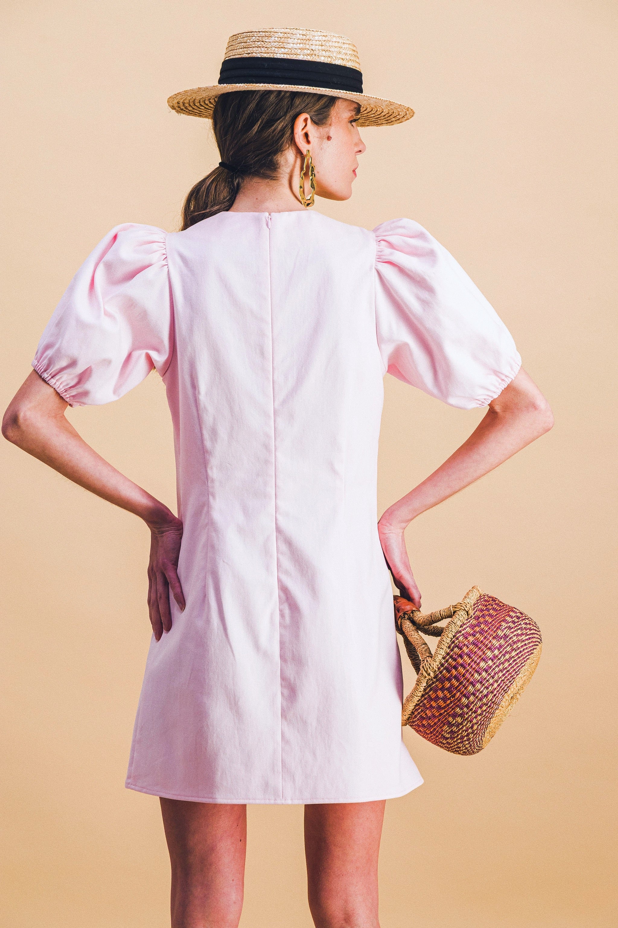 Vestido capuchino rosa pálido