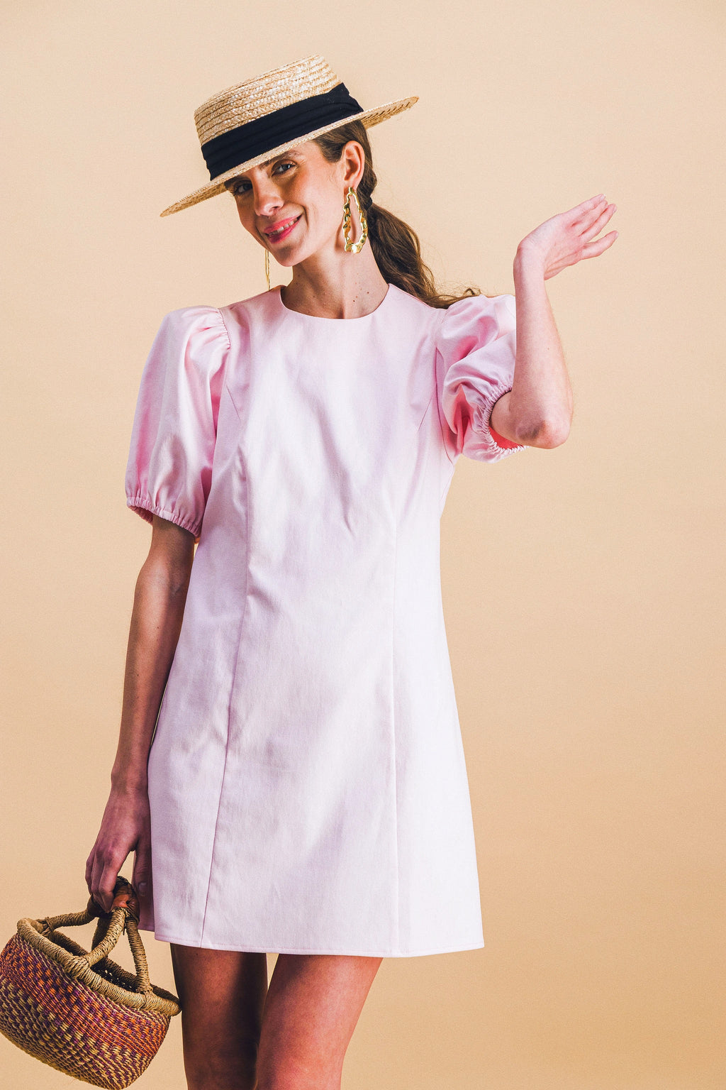 Vestido capuchino rosa pálido