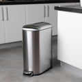 Cubo de basura de cocina estrecho con pedal de acero 40L FULLER en acero inoxidable cepillado de diseño